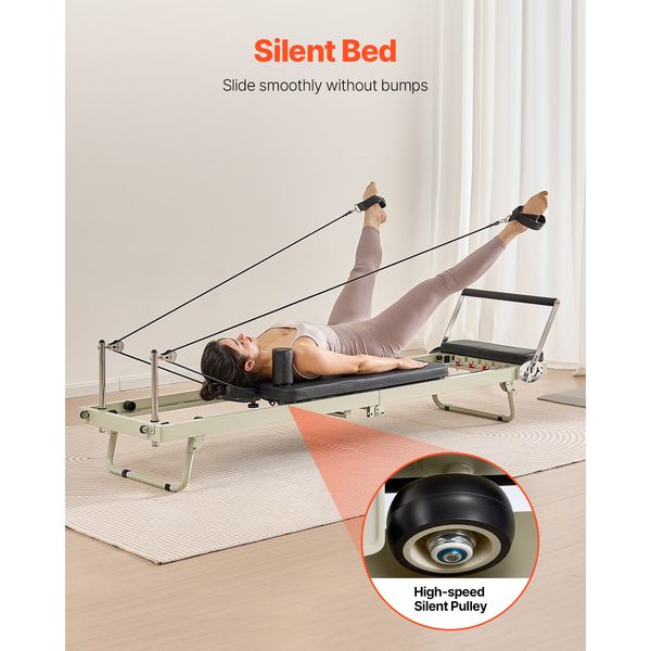 Foldable Pilates Reformer in use